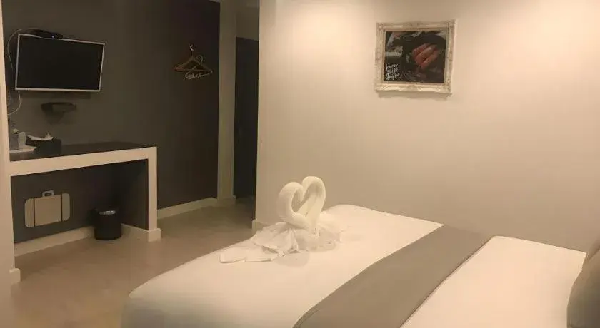 Bed in white house Bed in white house