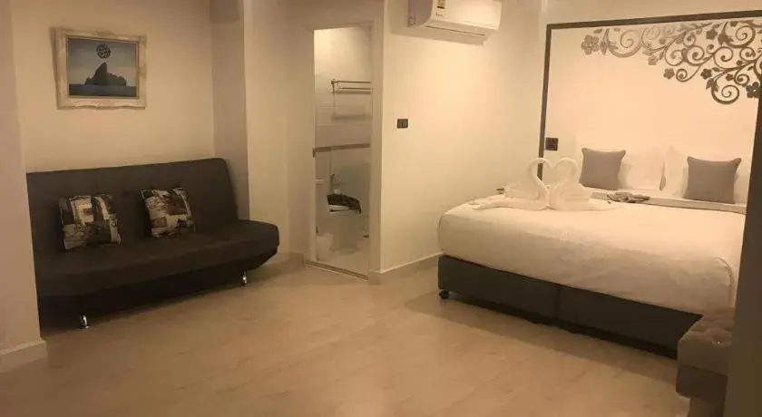 Bed in white house Bed in white house