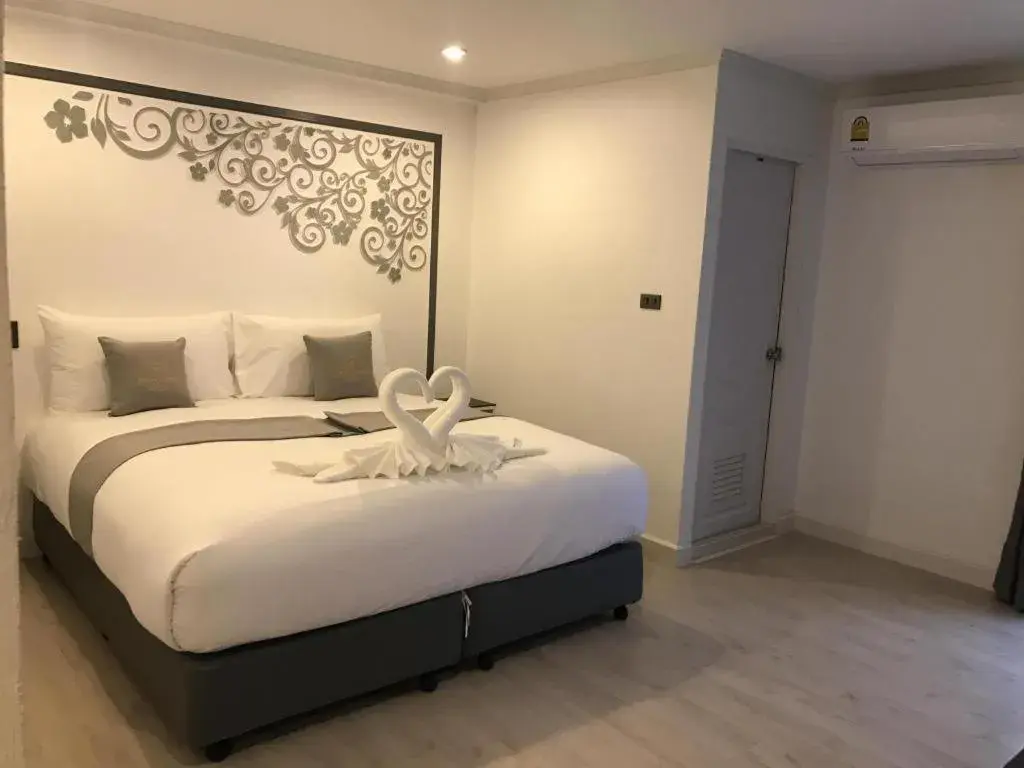 Bed in white house Bed in white house