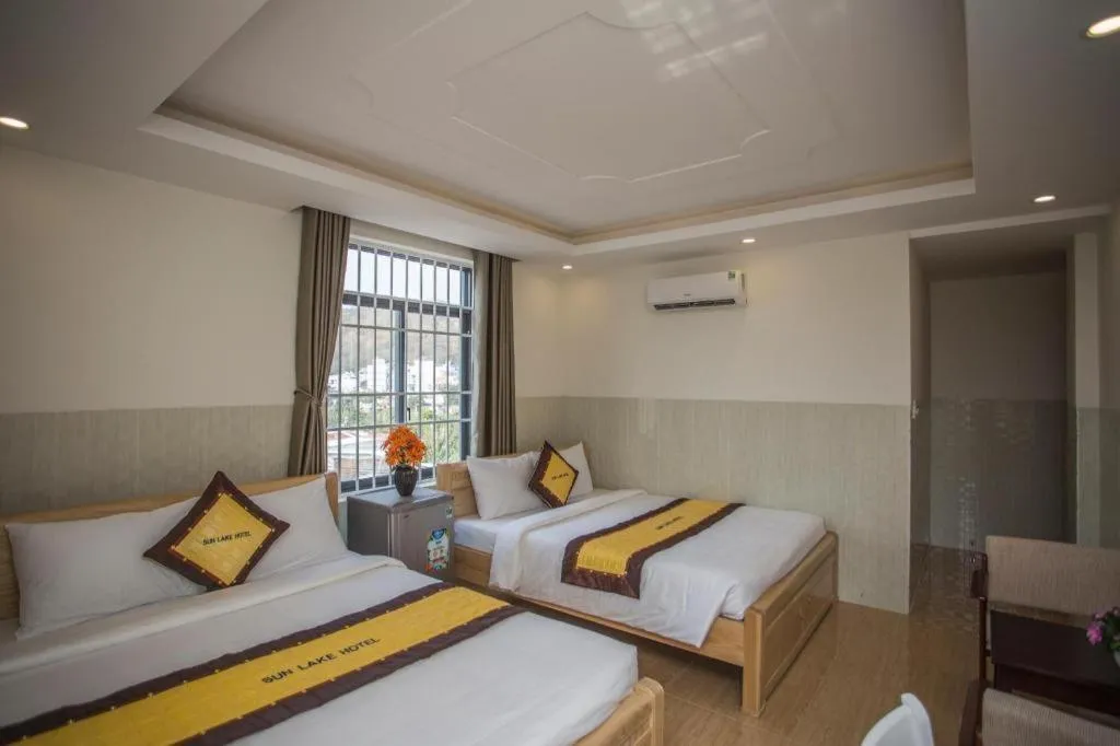 Bed in sun lake hotel