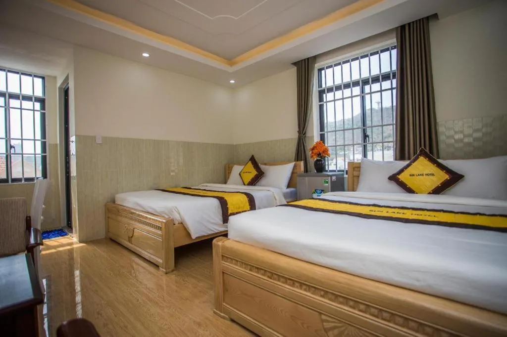 Bed in sun lake hotel