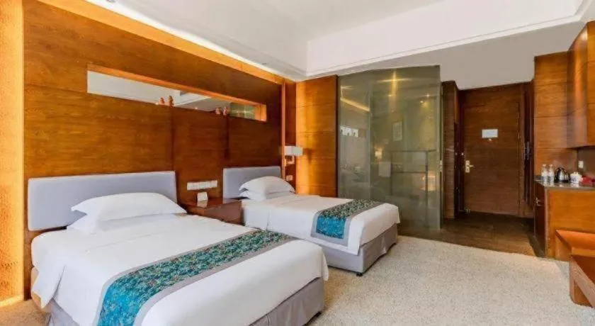 Bed in Wuxi Shanse Hotel