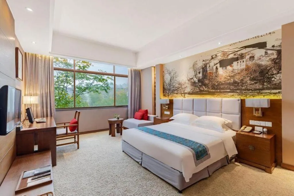 Bed in Wuxi Shanse Hotel