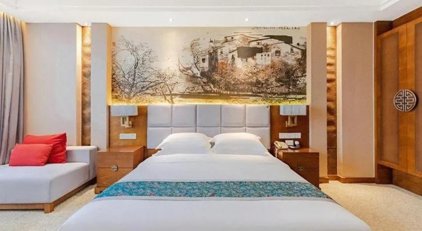 Bed in Wuxi Shanse Hotel