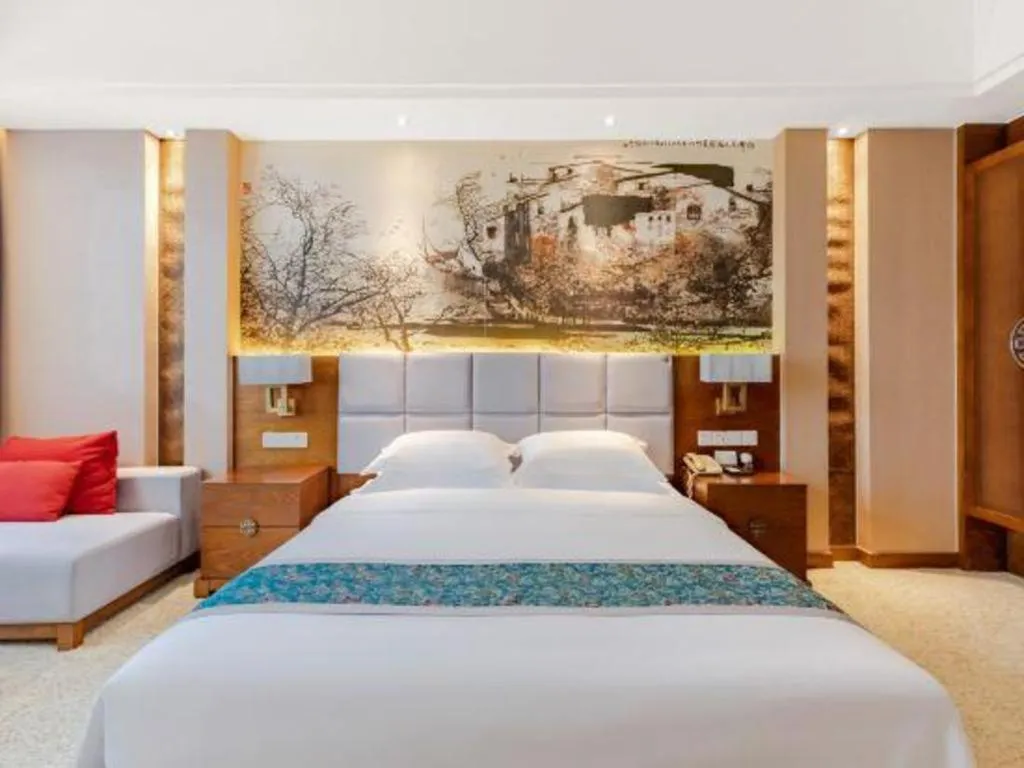 Bed in Wuxi Shanse Hotel
