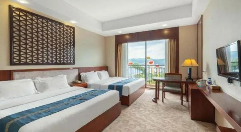 Bed in Longyan Capital International Hot Spring Resort