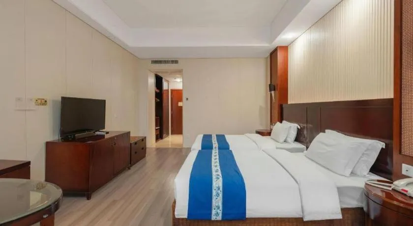 Bed in Longyan Capital International Hot Spring Resort