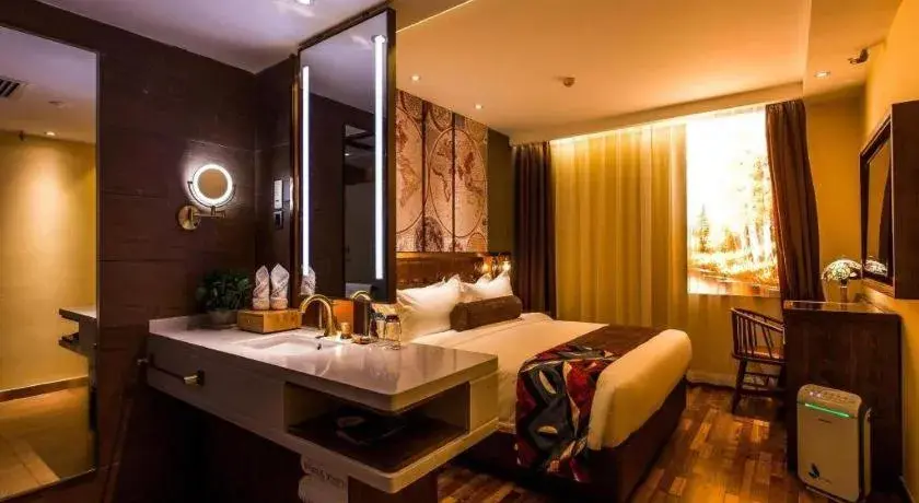 Bed in James Joyce Coffetel Xi'an Zhonglou Xiaonanmen Food Street Bed in James Joyce Coffetel Xi'an Zhonglou Xiaonanmen Food Street