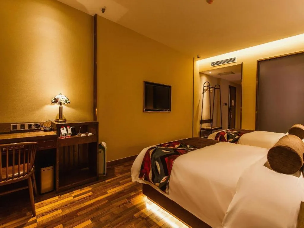 Bed in James Joyce Coffetel Xi'an Zhonglou Xiaonanmen Food Street