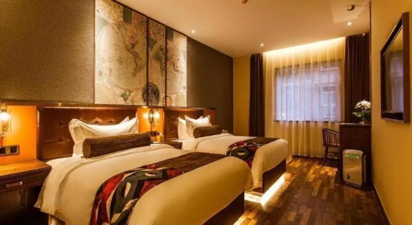 Bed in James Joyce Coffetel Xi'an Zhonglou Xiaonanmen Food Street