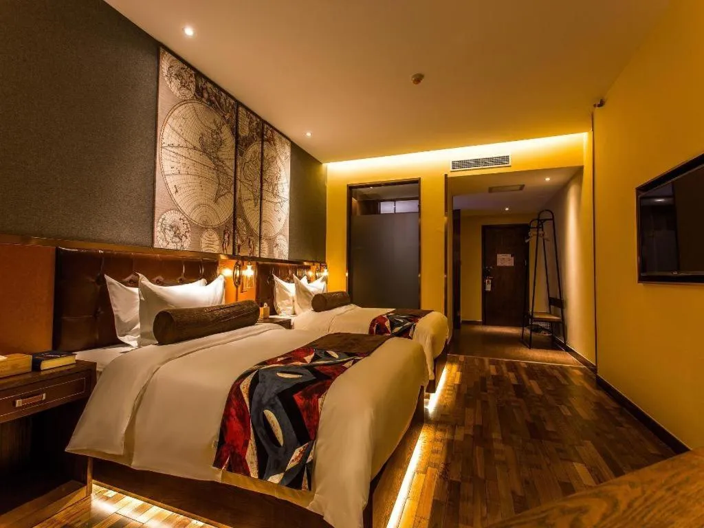 Bed in James Joyce Coffetel Xi'an Zhonglou Xiaonanmen Food Street