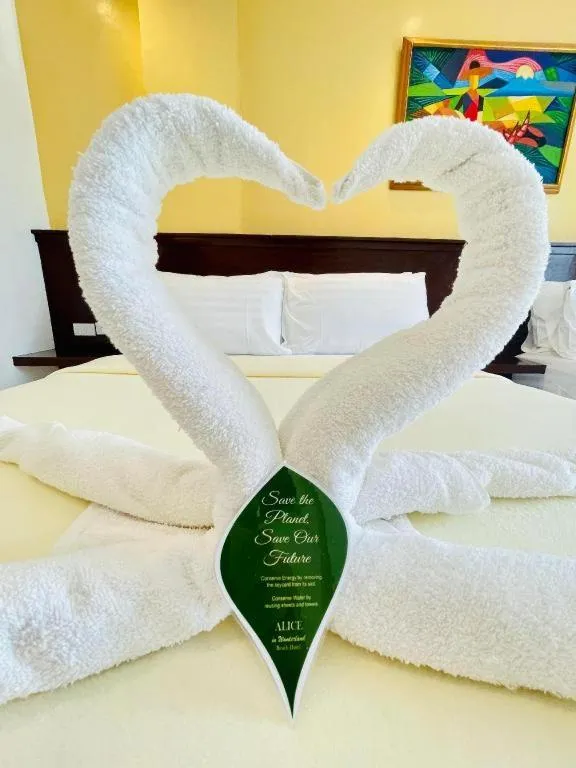 Bed in Alice in Wonderland Beach Hotel