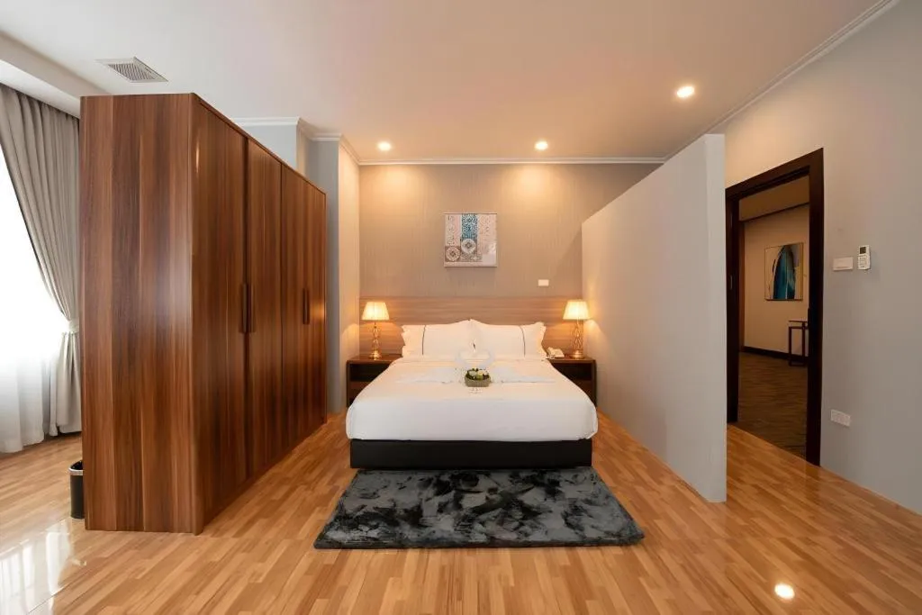 Bed in One Vientiane Hotel