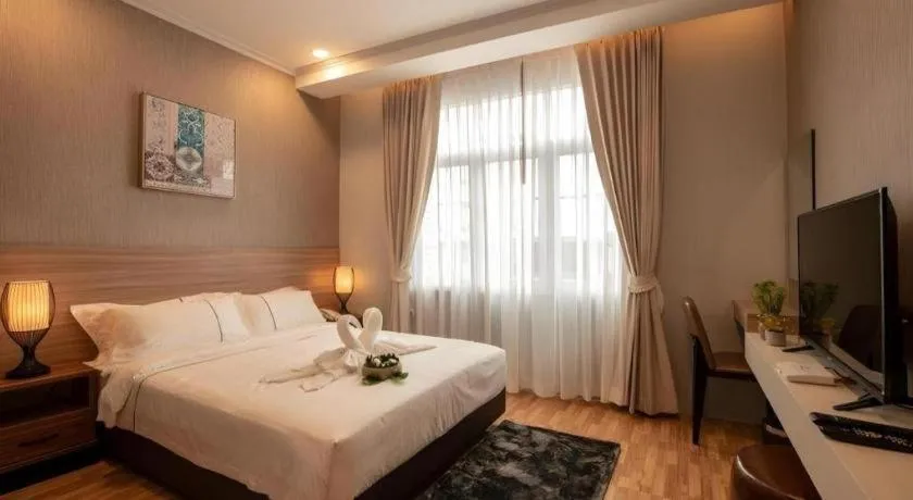 Bed in One Vientiane Hotel