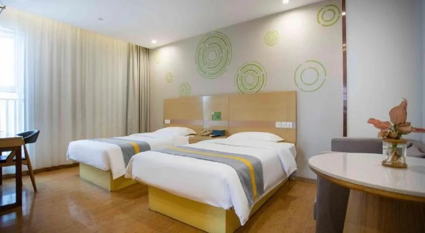 Bed in GreenTree Inn Shanghai National Convention and Exhibition Center Huaxiang Road