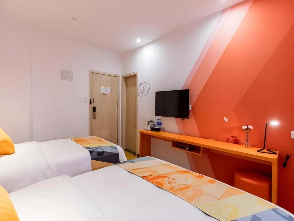 Bed in Shell Shanghai Yangpu District Pingliang Road Binjiang Hotel