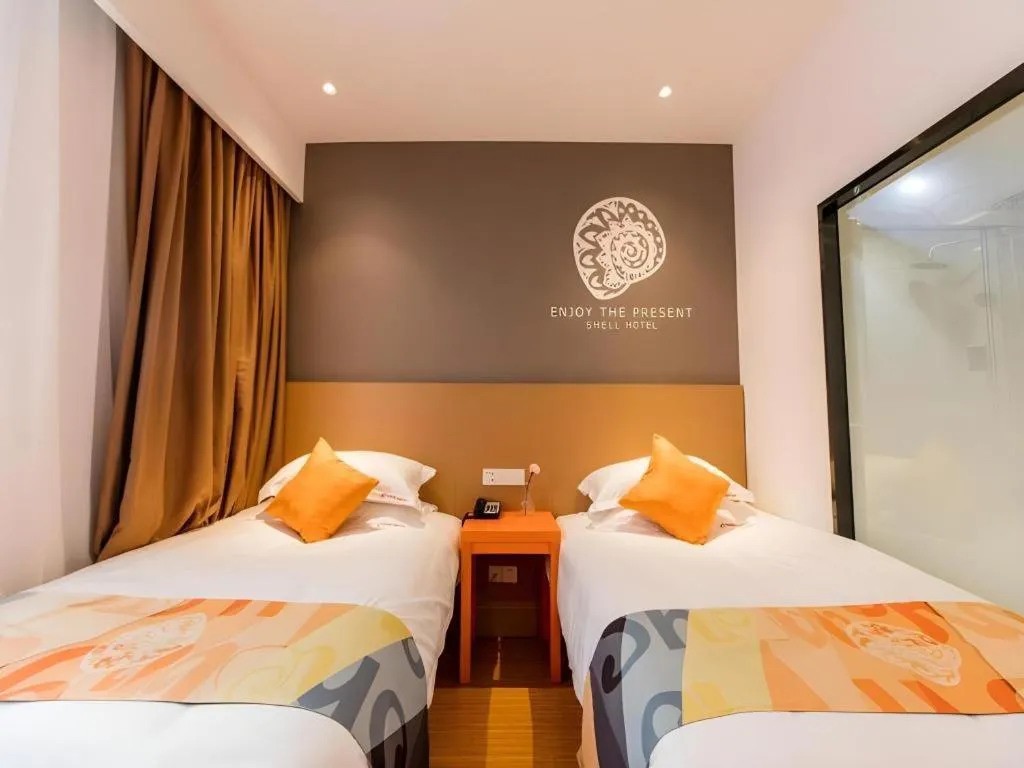 Bed in Shell Shanghai Yangpu District Pingliang Road Binjiang Hotel