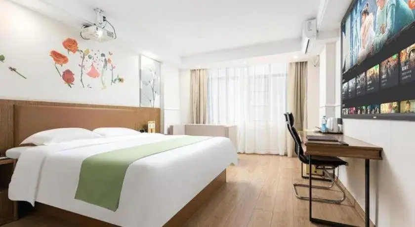 Bed in GreenTree Inn Haikou City Wuzhishan Road Bed in GreenTree Inn Haikou City Wuzhishan Road