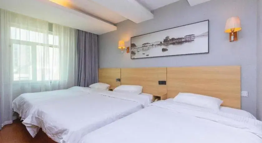 Bed in GreenTree Inn Chongqing Longhu Times Tianjie Xietaizi Metro Station Bed in GreenTree Inn Chongqing Longhu Times Tianjie Xietaizi Metro Station