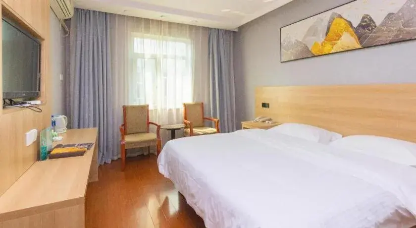 Bed in GreenTree Inn Chongqing Longhu Times Tianjie Xietaizi Metro Station Bed in GreenTree Inn Chongqing Longhu Times Tianjie Xietaizi Metro Station