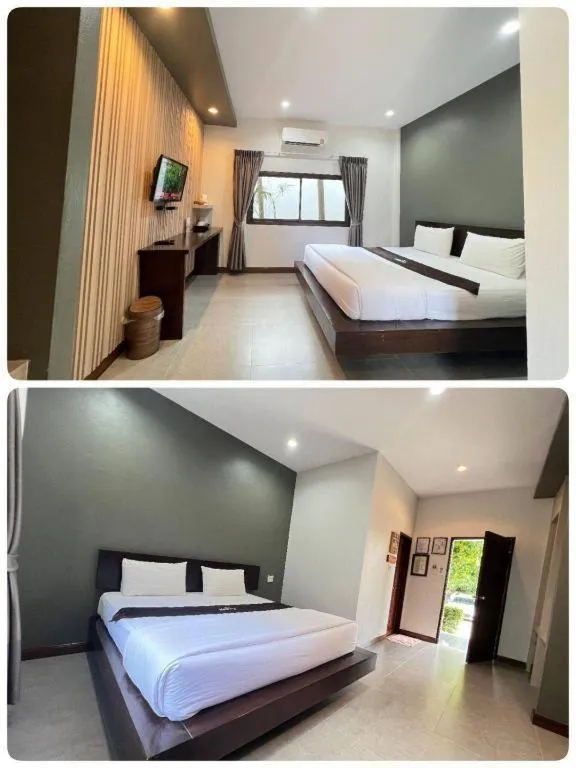 Bed in Laekhong River Resort