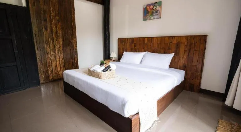 Bed in croissant hotel and cafe