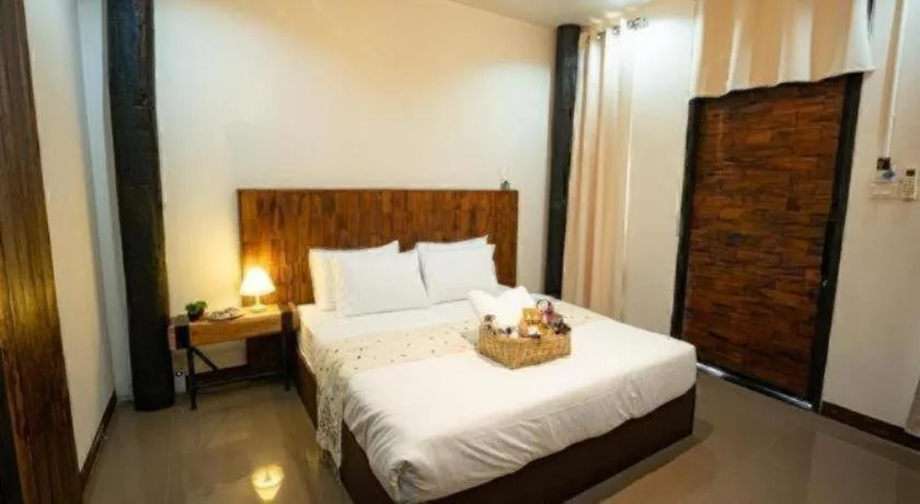 Bed in croissant hotel and cafe