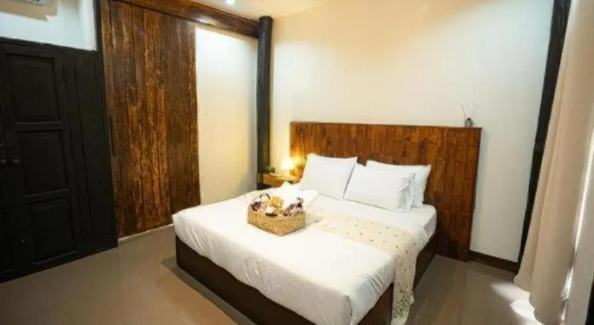 Bed in croissant hotel and cafe