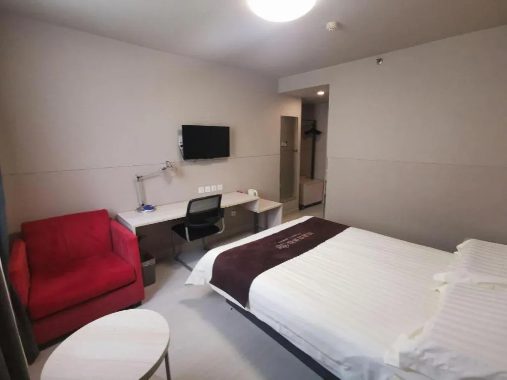 Bed in Jinjiang Inn Wuhan Hanjiang Road Metro Station Jiangtan Pedestrian Street