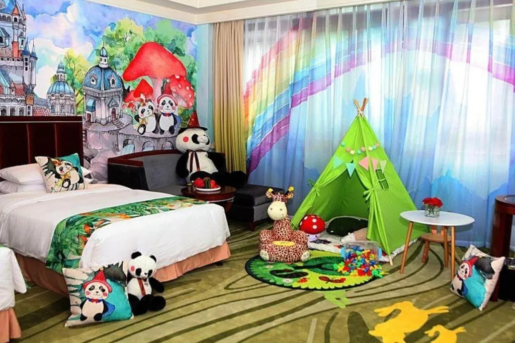 Bed in Xinjin Celebrity City Hotel