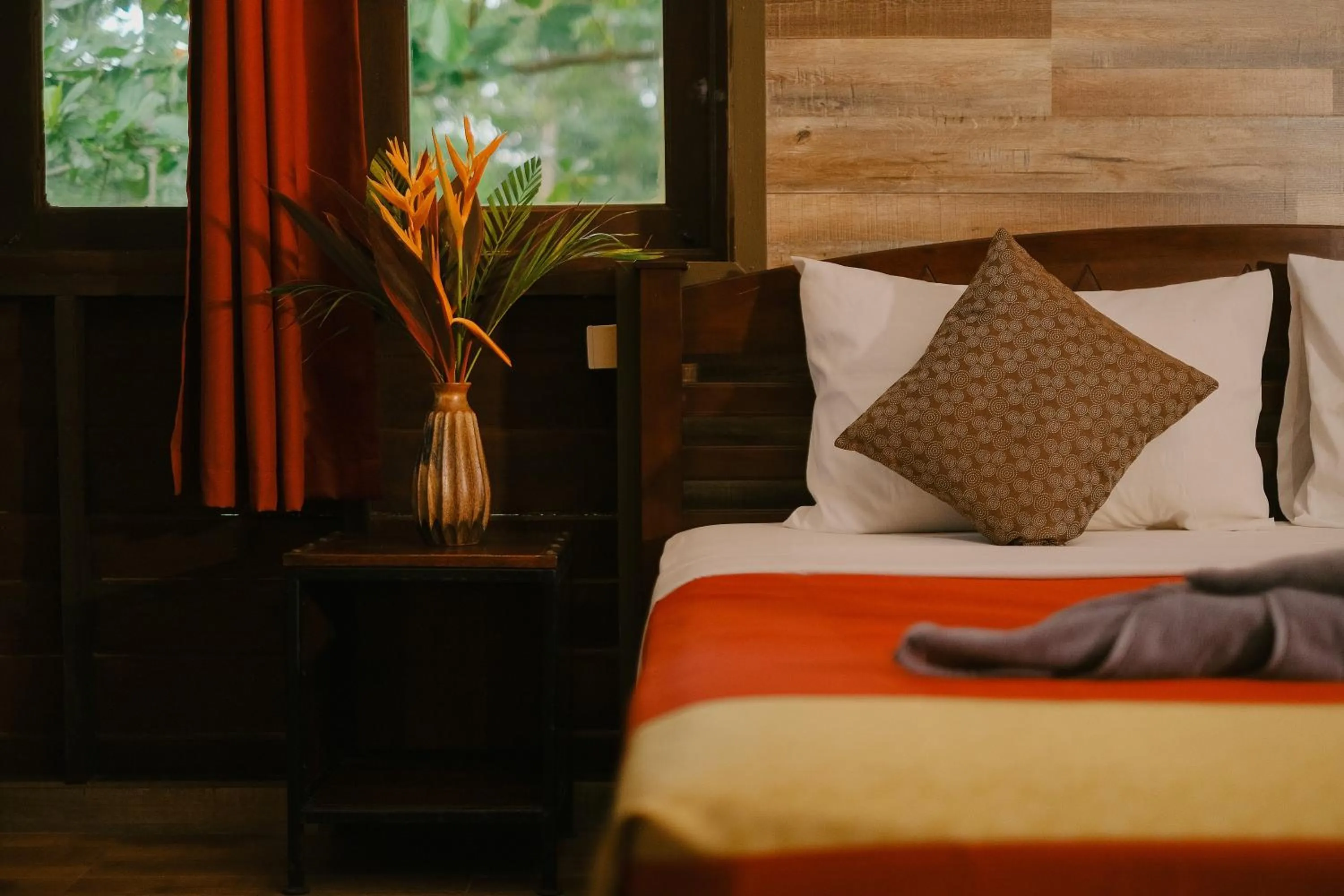 Bed in JOY Bungalow Resort and Restaurant