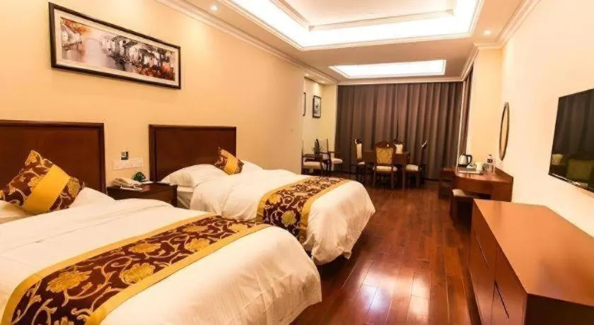 Bed in GreenTree Inn Suzhou Dongxing Road Xinye Square Express Hotel