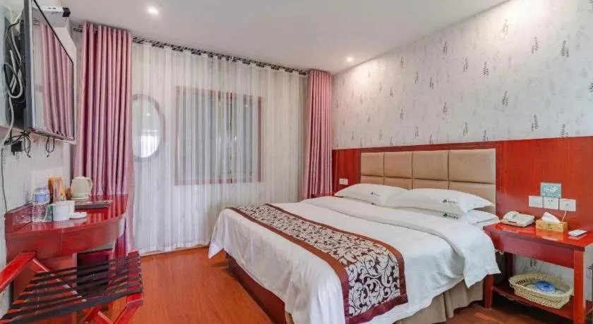 Bed in GreenTree Inn Chuzhou City Quanjiao County High-Speed Italy Trade City Business Hotel