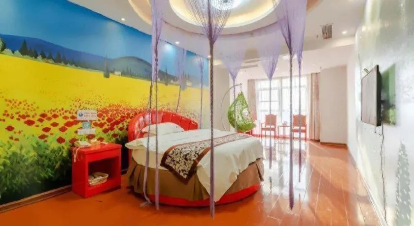 Bed in GreenTree Inn Chuzhou City Quanjiao County High-Speed Italy Trade City Business Hotel
