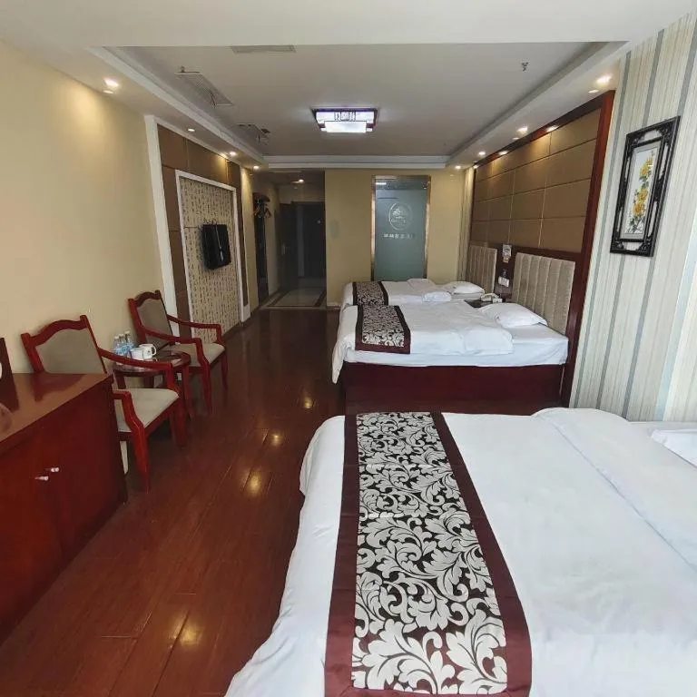 Bed in GreenTree Inn Chuzhou City Quanjiao County High-Speed Italy Trade City Business Hotel