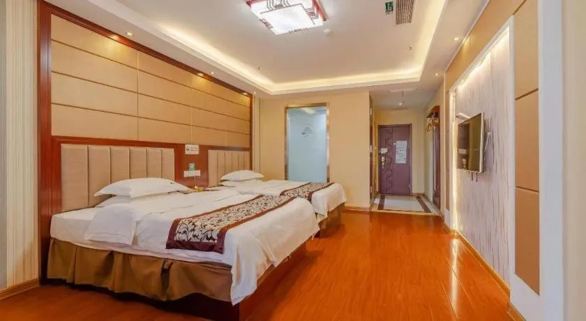 Bed in GreenTree Inn Chuzhou City Quanjiao County High-Speed Italy Trade City Business Hotel