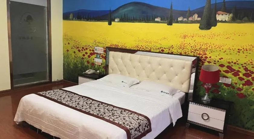 Bed in GreenTree Inn Chuzhou City Quanjiao County High-Speed Italy Trade City Business Hotel