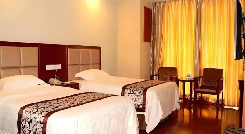 Bed in GreenTree Inn Chuzhou City Quanjiao County High-Speed Italy Trade City Business Hotel
