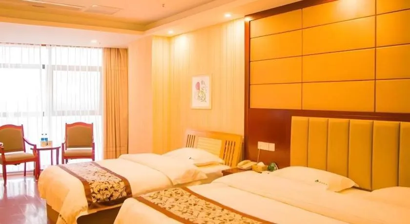 Bed in GreenTree Inn Chuzhou City Quanjiao County High-Speed Italy Trade City Business Hotel