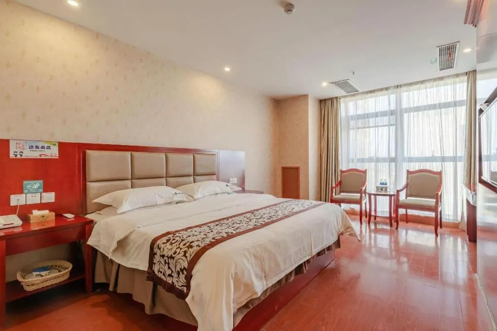 Bed in GreenTree Inn Chuzhou City Quanjiao County High-Speed Italy Trade City Business Hotel