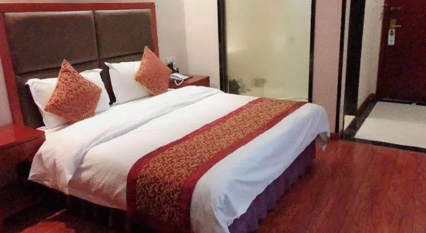 Bed in GreenTree Inn Jiangsu Suzhou Kunshan Beimen Road Express Hotel