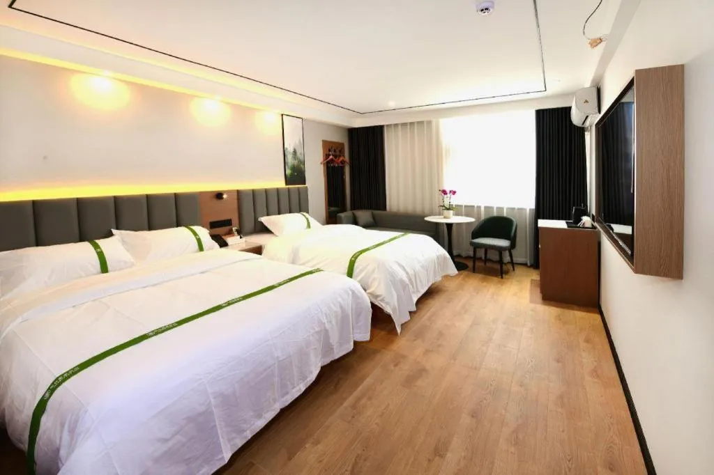 Bed in GreenTree Inn Jiangsu Xuzhou Western 3rd Ring Road Xiyuan Express Hotel