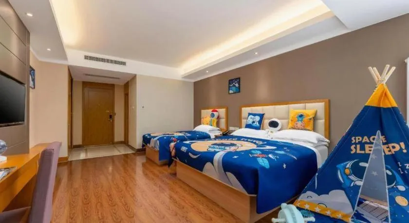 Bed in GreenTree Inn Shandong Taian Feicheng Xincheng Road Business Hotel