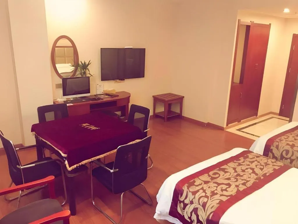 Bed in GreenTree Inn Jiangxi Shangrao Qianshan Ehu Avenue Express Hotel