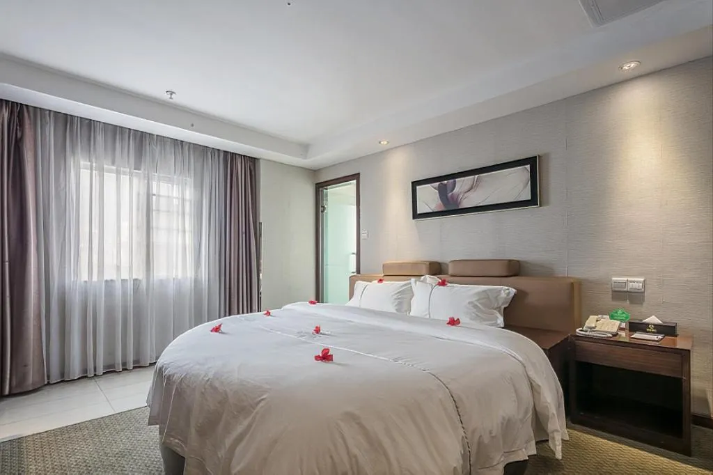Bed in Insail Hotels Guangzhou Huangpu Dashadi Metro Station