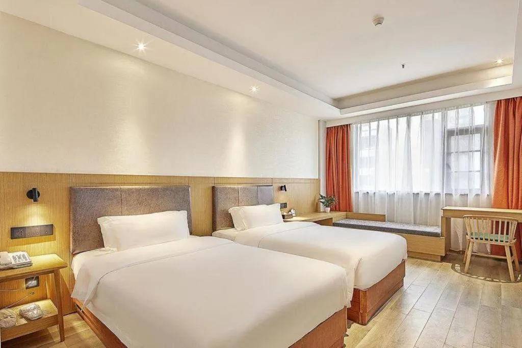 Bed in Insail Hotels Guangzhou Huangpu Dashadi Metro Station