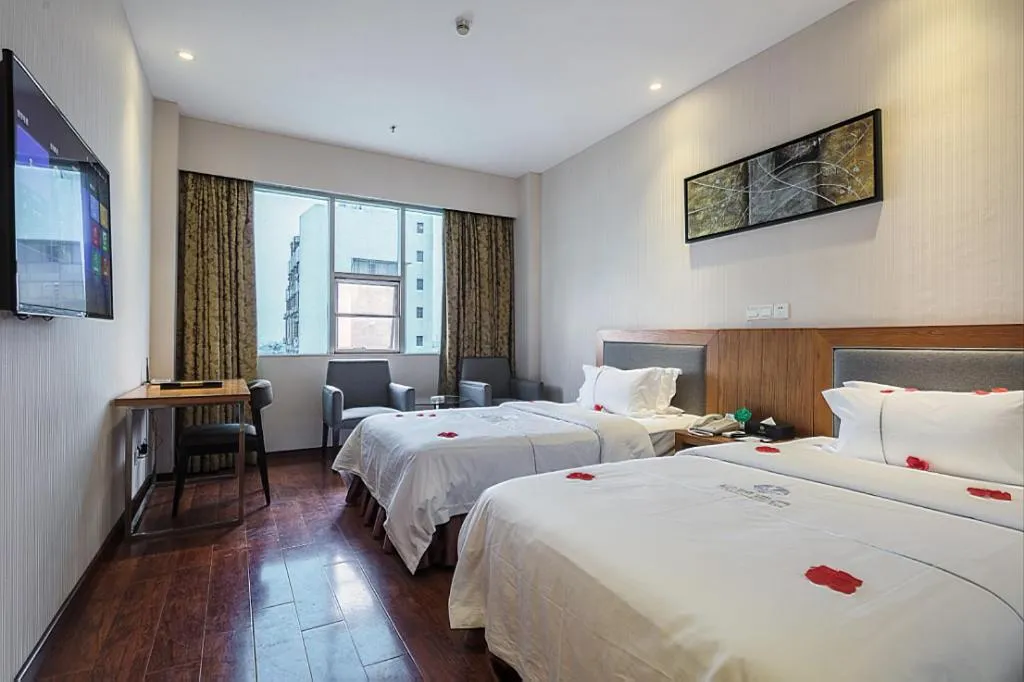 Bed in Insail Hotels Guangzhou Huangpu Dashadi Metro Station