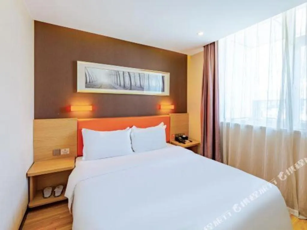 Bed in IU Hotel Tianjin Youyi Road Meijiang Exhibition Meiniu Metro Station