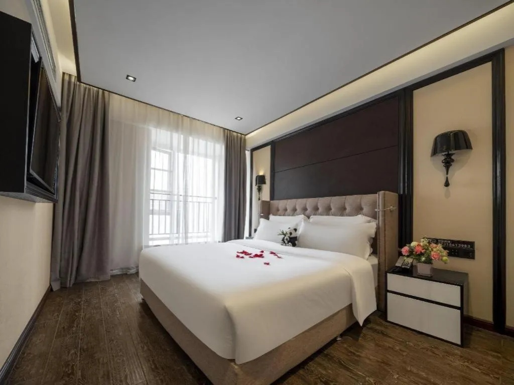 Bed in Xana Hotelle Chengdu East Railway Station Kaide Plaza