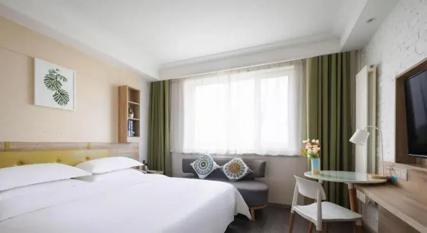 Bed in Shanshui Trends Hotel Temple of Heaven Branch Bed in Shanshui Trends Hotel Temple of Heaven Branch